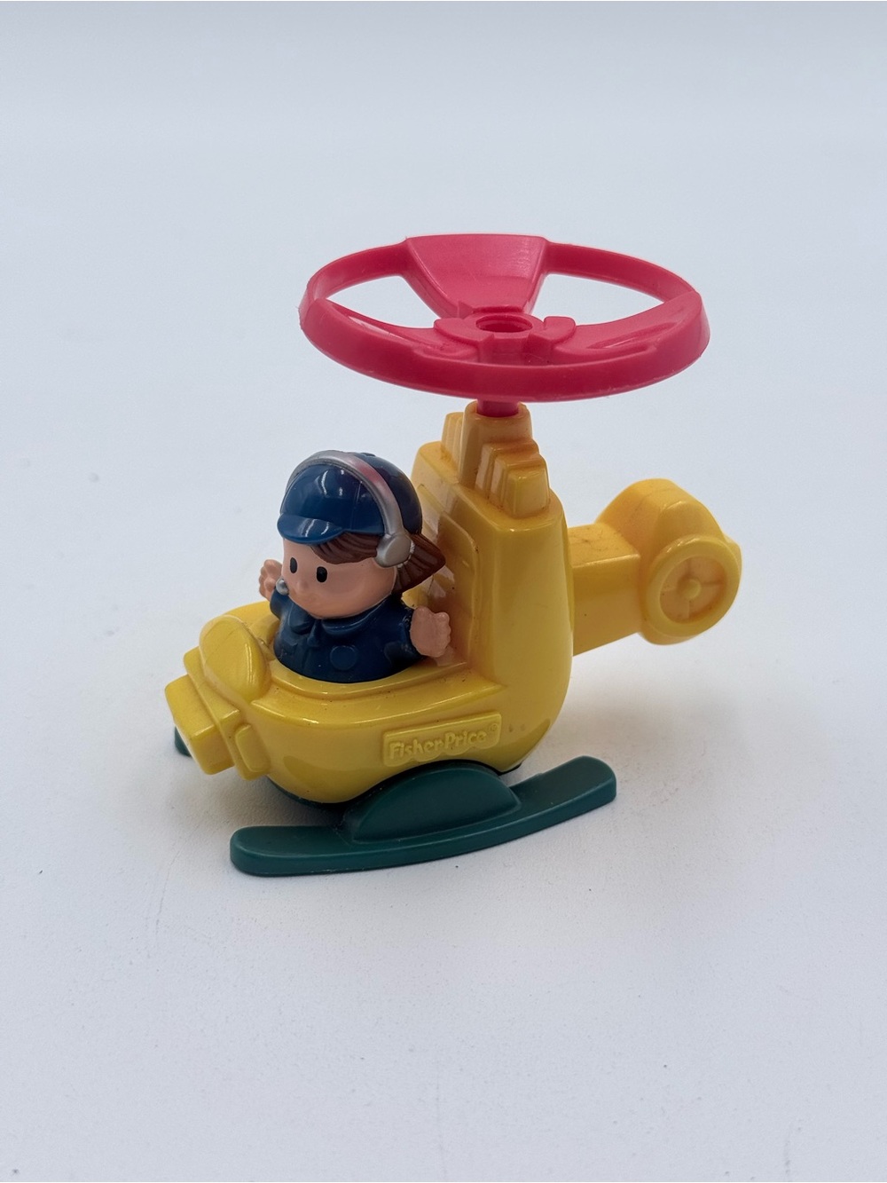 2002 Fisher Price Little People Helicopter with Pilot Figure